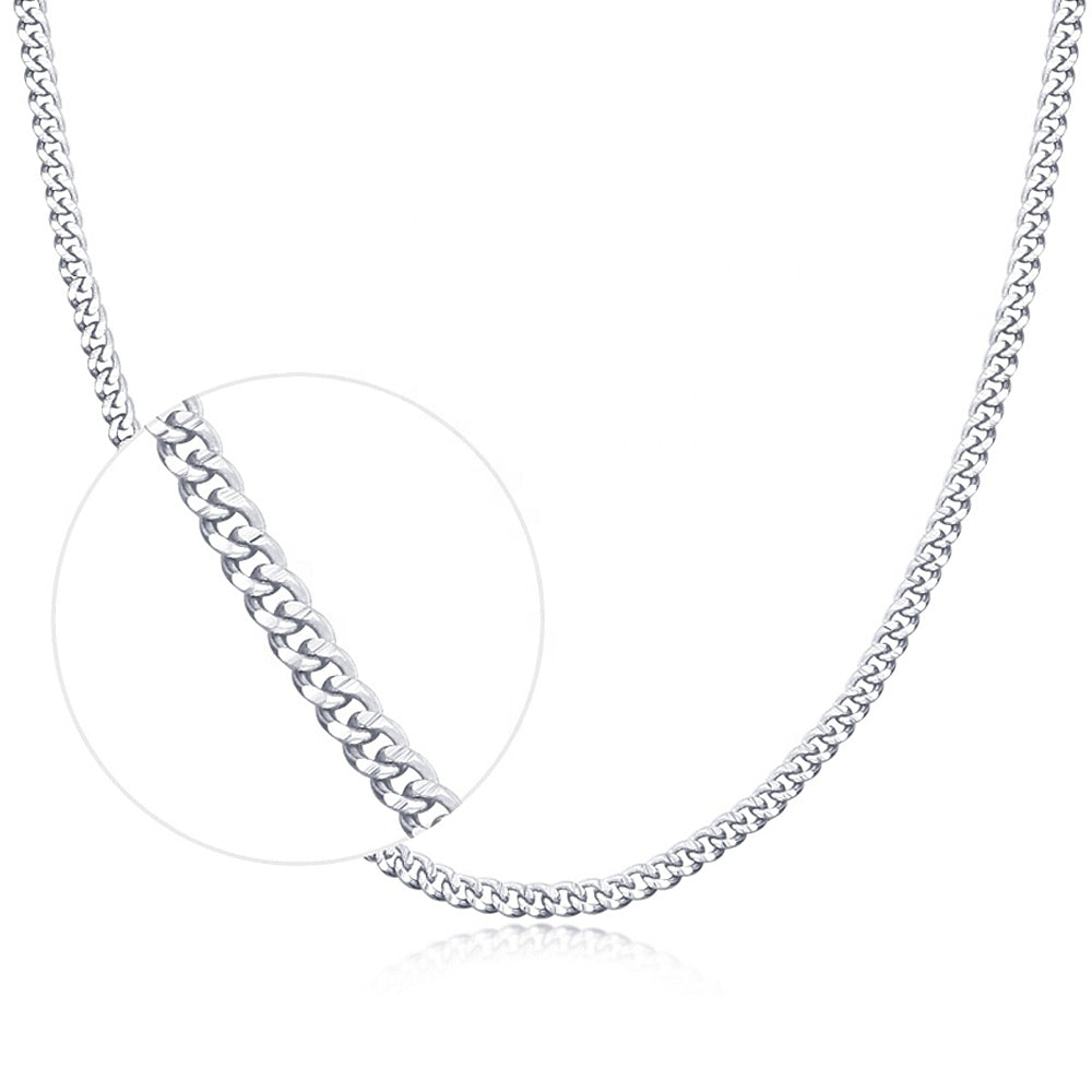 Silver Cubic Link Chain